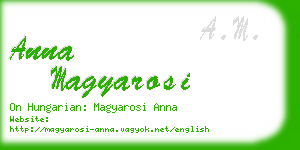 anna magyarosi business card